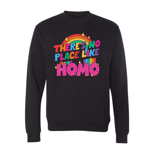 THE BIG GAY JAMBOREE No Place Like Homo Glitter Crewneck