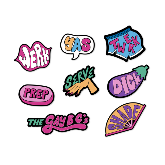 THE BIG GAY JAMBOREE Gay B C Sticker Set