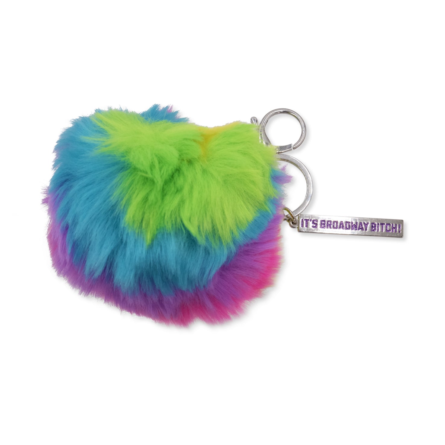 Rainbow Unicorn Faux Fur Keychain