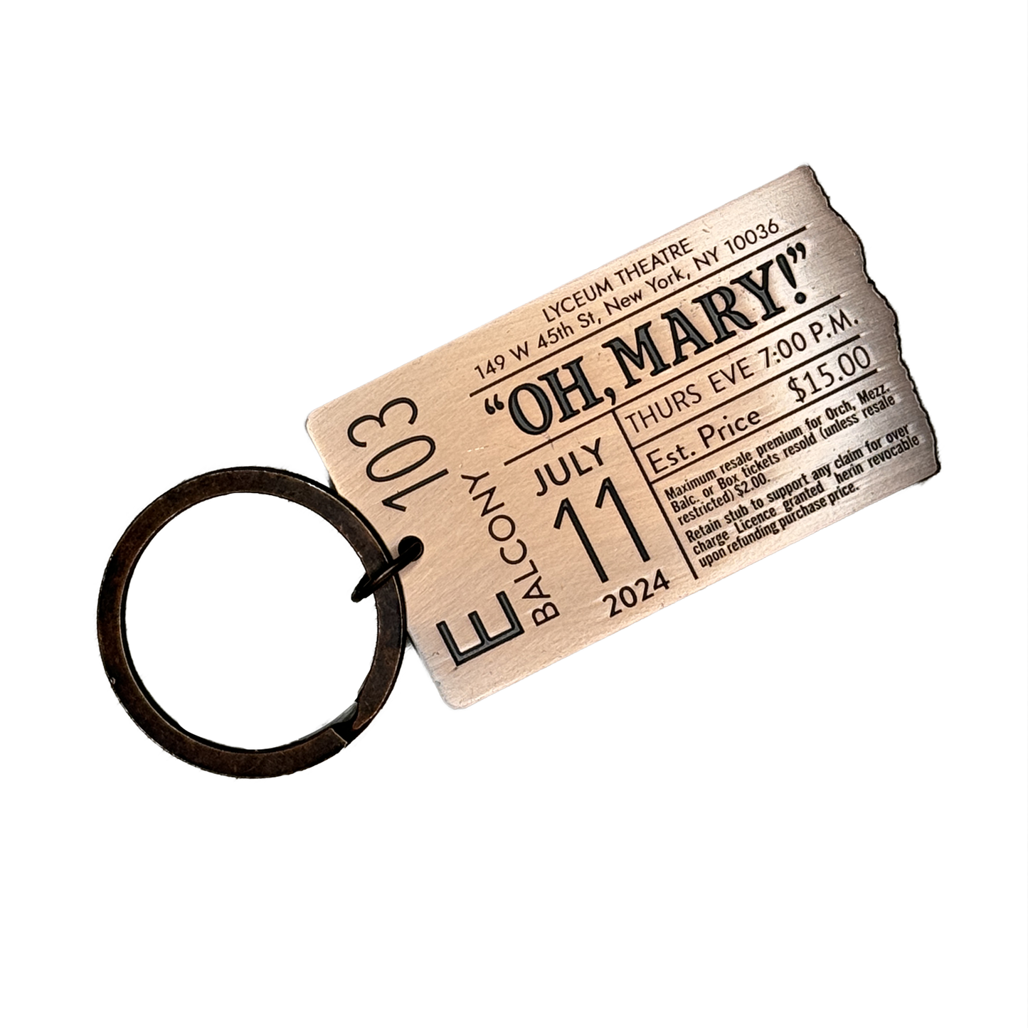 OH MARY! TICKET KEYCHAIN