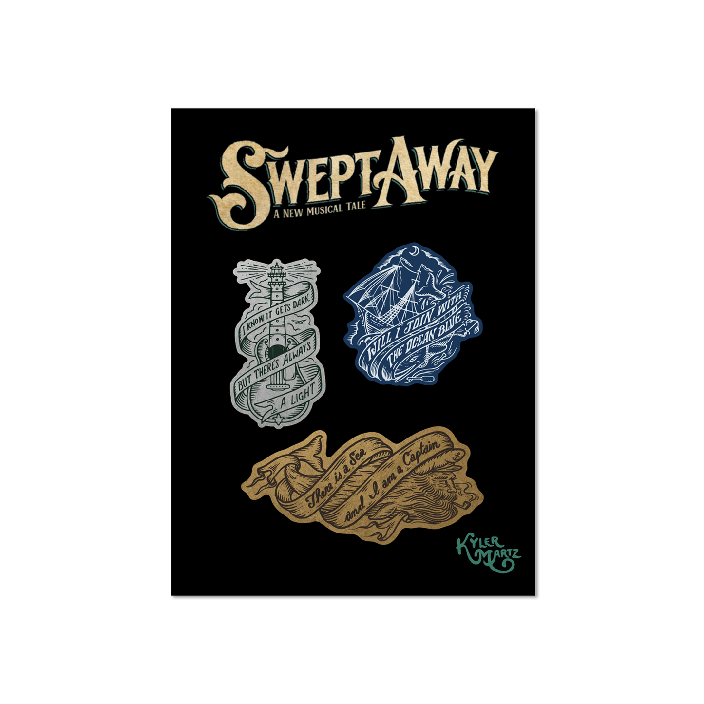 SWEPT AWAY Three Pin Set